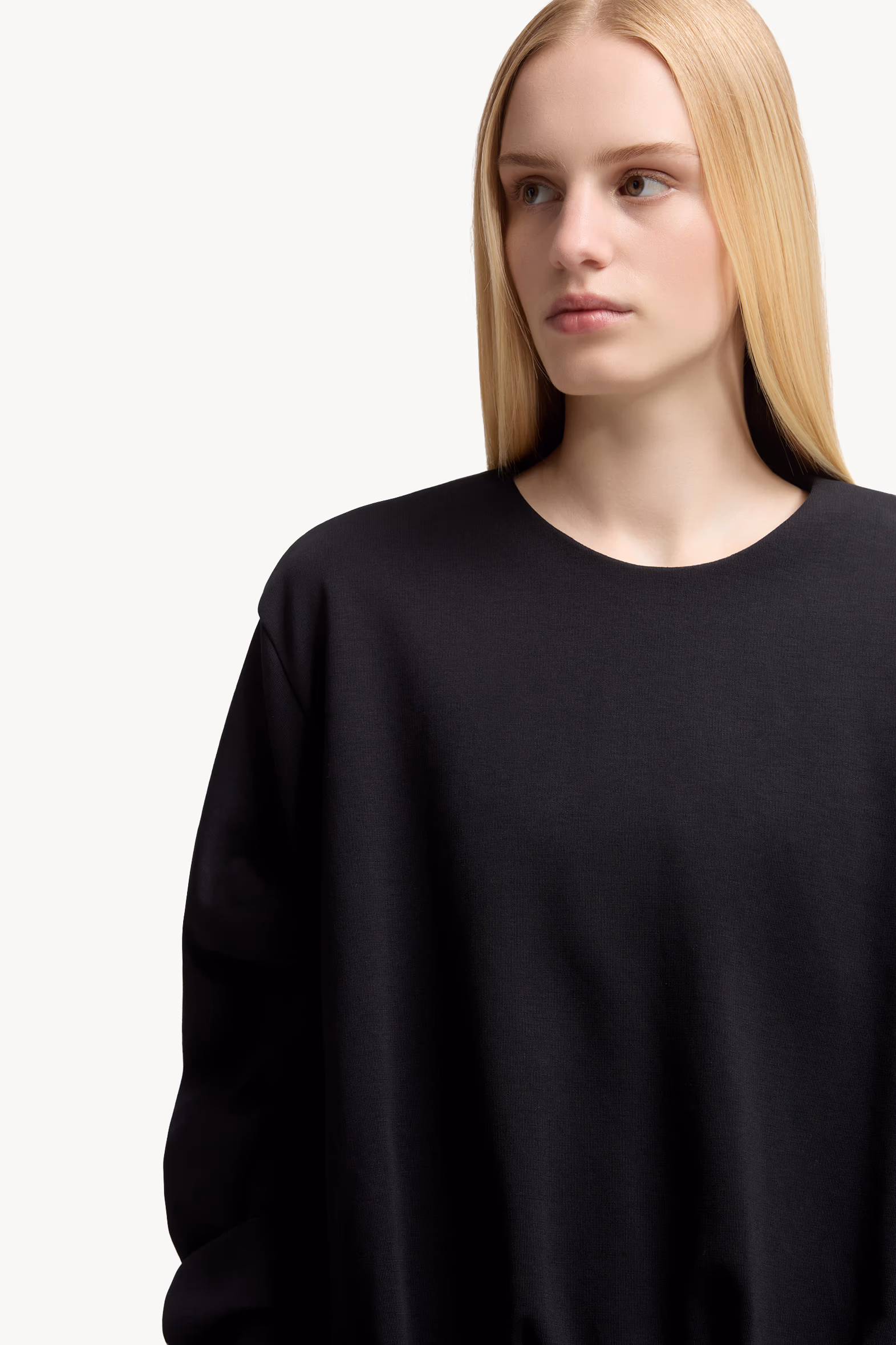 Cotton Pleated Sweatshirt Women Black Moncler 6